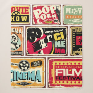 Sammlung von Vintage-Kino-Zinnschildern. Filmindus Sherpadecke