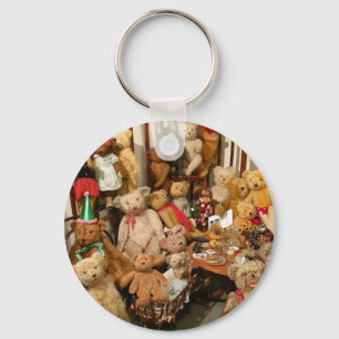 Sammlung von Vintage-Teddybären Schlüsselanhänger