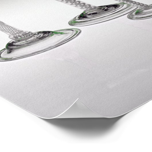 Sammlung von Weingläsern mit Drehungen Poster (Ecke)