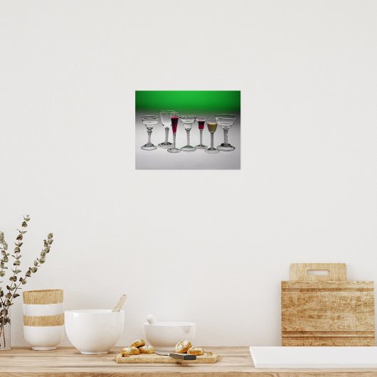 Sammlung von Weingläsern mit Drehungen Poster (Küche)