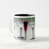 Sammlung Weingläser mit Drehungsstämmen Zweifarbige Tasse (Vorderseite Links)