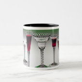 Sammlung Weingläser mit Drehungsstämmen Zweifarbige Tasse (Mittel)