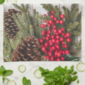 Sammlung Wreath und Holly Holiday Geschirrtuch (Gefaltet)