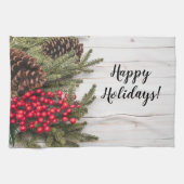 Sammlung Wreath und Holly Holiday Geschirrtuch (Horizontal)