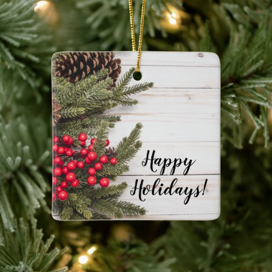 Sammlung Wreath und Holly Holiday Keramikornament (Baum)