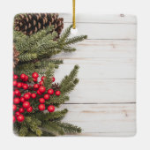 Sammlung Wreath und Holly Holiday Keramikornament (Rückseite)