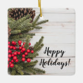 Sammlung Wreath und Holly Holiday Keramikornament (Vorderseite)