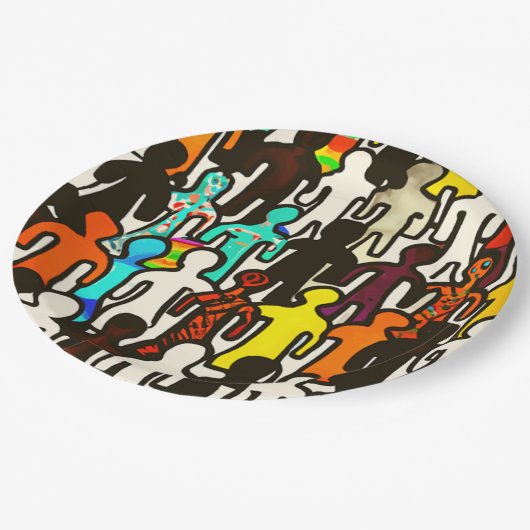 Sammlung zur Gleichberechtigung der Rassen Pappteller (Schrägansicht)