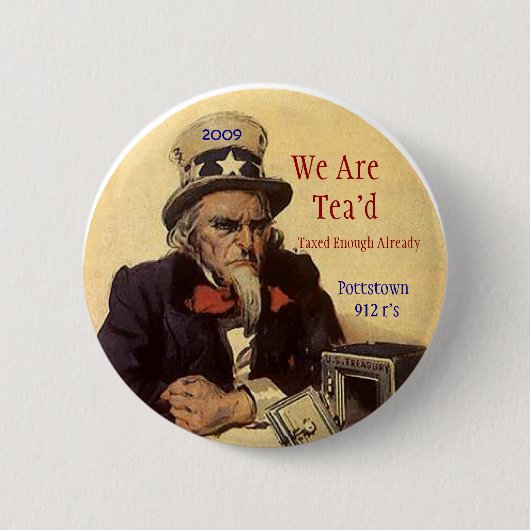 sammy, 2009, sind wir Tea'd, besteuert Button (Vorderseite)