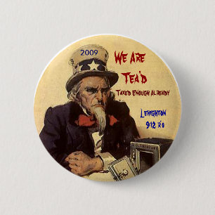 sammy, 2009, sind wir Tea'd, besteuert Button