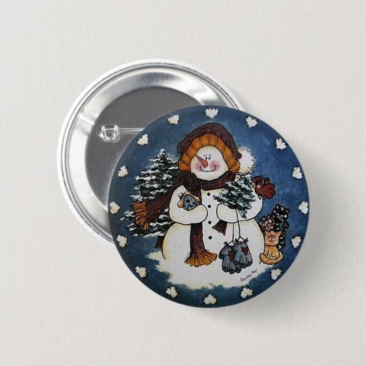 Sammy das Snowman-Knopf-Button Button (Vorne & Hinten)