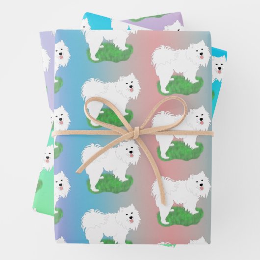 Sammy Gift Wrap auf Pastels-3 Sheet-Set Geschenkpapier Set (Beispiel)