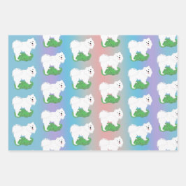 Sammy Gift Wrap auf Pastels-3 Sheet-Set Geschenkpapier Set