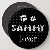 Sammy schrieb in Samoyed Dog Letters Button (Vorne & Hinten)