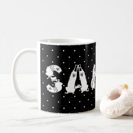 Sammy schrieb in Samoyed Dog Letters Kaffeetasse (Mit Donut)