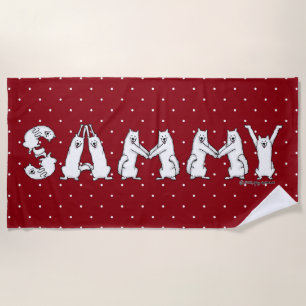 Sammy schrieb in Samoyed Dog Letters Strandtuch