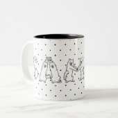 Sammy schrieb in Samoyed Dog Letters Zweifarbige Tasse (Vorderseite Links)