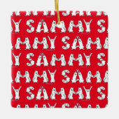 Sammy schrieb in Samoyed Letters Keramikornament (Vorderseite)