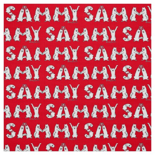 Sammy schrieb in Samoyed Letters Stoff (Muster)