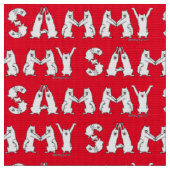 Sammy schrieb in Samoyed Letters Stoff (Nahaufnahme)