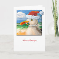 Sammy the Santa Claus Hat Rauchen Seagull-Karte