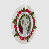 Sammy's erstes Forever-Zuhause Weihnachts-Cat-Foto Ornament (Vorderseite)