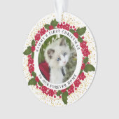 Sammy's erstes Forever-Zuhause Weihnachts-Cat-Foto Ornament (Vorderseite)