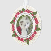 Sammy's erstes Weihnachtskatzenschmuck im Foto Ornament (Vorderseite)