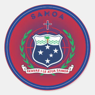 Samoa-Erbe-Emblem Runder Aufkleber