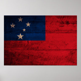Samoa-Fahne aus Holz Poster