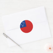 Samoa Fisheye Flag-Aufkleber Runder Aufkleber (Umschlag)