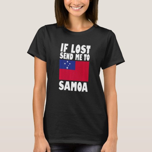 Samoa Flag Design If lost send me to Samoa Premiu T-Shirt (Vorderseite)