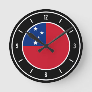 Samoa Flag Elegant Runde Wanduhr