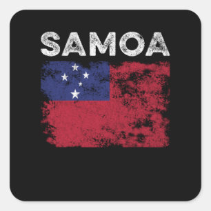 Samoa Flag erschüttert - Samoanische Flagge Quadratischer Aufkleber