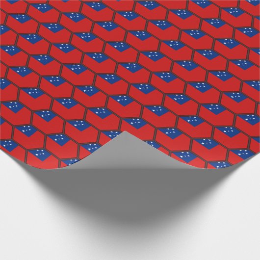 Samoa Flag Honeycomb Wrapping Paper Geschenkpapier (Ecke)