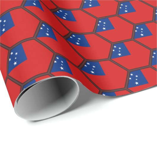 Samoa Flag Honeycomb Wrapping Paper Geschenkpapier (Rolleneckpunkt)