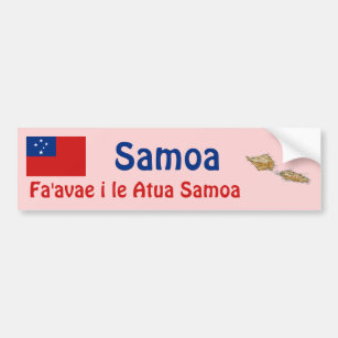 Samoa Flag + Karte Autoaufkleber