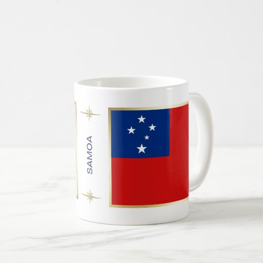 Samoa Flag + Karte Tasse (VorderseiteRechts)