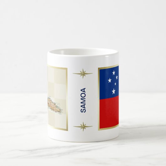 Samoa Flag + Karte Tasse (Mittel)