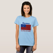 Samoa Flag + Karte + Text-T - Shirt (Vorne ganz)