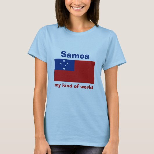 Samoa Flag + Karte + Text-T - Shirt (Vorderseite)