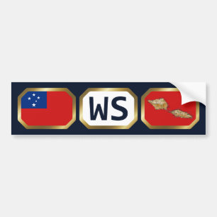 Samoa Flag Map Code Autoaufkleber
