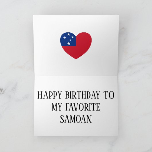 Samoa Flag Patriotic Geburtstag Karte (Innenseite)