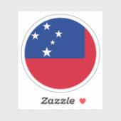 Samoa Flag Round Sticker (Blatt)