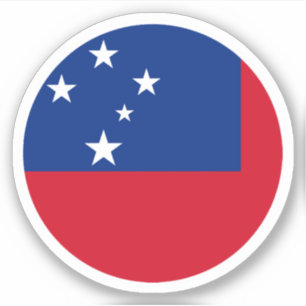 Samoa Flag Round Sticker