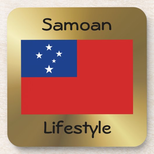 Samoa Flag+Text Untersetzer (Vorderseite)