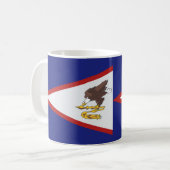 Samoa Flag und American Flag Keramik Kaffee Tasse (Vorderseite Links)