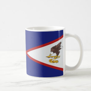 Samoa Flag und American Flag Keramik Kaffee Tasse