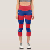 Samoa-Flagge Capri Leggings (Vorderseite)