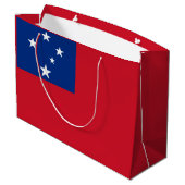 Samoa-Flagge Große Geschenktüte (Rückseite Schrägansicht)
